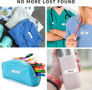 Etiquetas de <span class=keywords><strong>nombre</strong></span>, etiquetas con <span class=keywords><strong>marcador</strong></span> de tela permanente para Hogar de Ancianos, etiquetas de tela para lavadora de guardería, etiquetas de <span class=keywords><strong>ropa</strong></span> para lavandería - Product Image 6