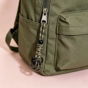 Zinc Alloy Round Keychain With <b>Spring</b> <b>Clip</b> For Outdoor Hiking Gear And Dry Sack Use - Product Image 1