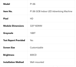 Écran publicitaire numérique pliable sur pied, LED pleine résolution intérieure, P1.86, P1.25, P1.53, P2, GOB, COB, affichage <span class=keywords><strong>vidéo</strong></span> - Product Image 6