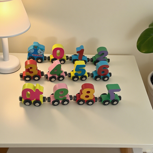Section 11 Modern <b>Wooden</b> Cognitive Early Education <b>Toy</b> Sensory Animal Number Car <b>Tractor</b> Train Set for Play and Gift Giving - Product Image 3