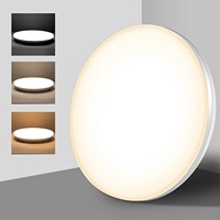 Plafonnier LED intelligent moderne 24W noir, garantie 1 an, 100-240Vac, éclairage domestique