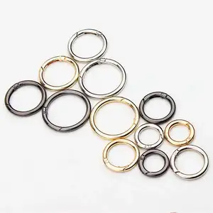 Metall Feder ring Schnalle Logo Bunte Zink legierung Schaufel verschluss D Ring 20mm Stahl Gold Spreng ring