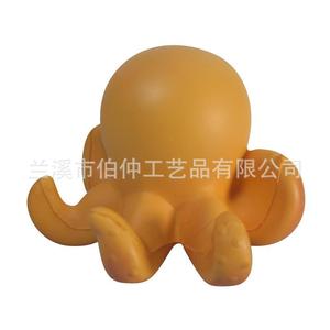 Balle anti-stress pieuvre en PU souple et mignonne, couleur orange, pour les 14 ans et plus, livraison directe d'usine - Product Image 2