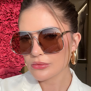 New Fashion <b>Large</b> <b>Frame</b> Unisex UV400 Metal Square Full <b>Frame</b> Adult Sunglasses Model 1028 for Outdoor Use - Product Image 3