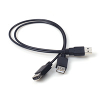 Kabel Dual USB-Kabel Schützen Sie mehrere USB-Ladegeräte Y-Kabel Splitter 1 Buchse 2 Stecker USB 2.0 Ein Stecker auf zwei Buchse PVC Schwarz 20CM