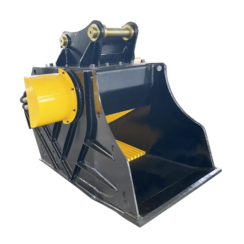 Mini Excavator Attachment Crusher Bucket 6 TON for Rock, Stone, Construction Waste Crushing