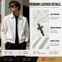 Veste de moto en cuir véritable pour homme, style universitaire, avec logo personnalisé en relief, vente en gros OEM