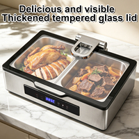 Chauffe-Plat Électrique de Luxe en Acier Inoxydable avec Contrôle Numérique de la Température pour Buffets, Hôtels, Restaurants et Traiteurs