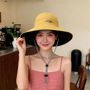 Women's Breathable Cotton <b>Bucket</b> Hat With Daisy Pattern Sun Protection Outdoor Travel Hat Spring Summer Fashionable Fisherman - Product Image 4