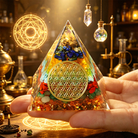 Großhandel 5cm Kristallpyramide Heilende Sieben-Chakra-Orgonit-Pyramide Heilende Raumdekoration