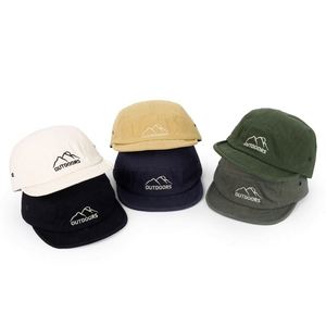 Wholesale Custom Design 5 Panel <b>Flat</b> Snap Back Short Brim Caps and <b>Hats</b> With Logo - Product Image 1