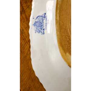 Plateau décoratif rectangulaire bleu clair à fleurs orientales avec un design complexe - Product Image 2