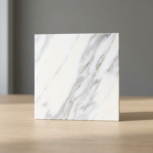 Satvario Classic 600x600mm Glossy Porcelain Tiles White Marble Inspired Interior <b>Wall</b> Floor Collection - Product Image 2