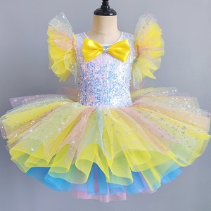 Abito da principessa con paillettes per bambini Costume da Tulle colorato abito da principessa con paillettes carino - Product Image 1