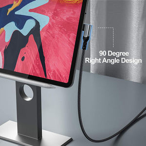 Cable USB C a USB C de 90 Grados LUNG KAY, 100W 5A 2.0, Carga Rápida, Cable Tipo C de Nailon Trenzado para Juegos, Teléfono y Portátil - Product Image 2