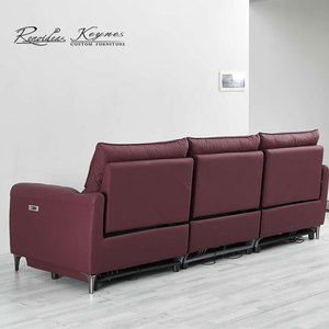 Canapé en cuir véritable de luxe 3 places inclinable pour bureau, salon, réception - Product Image 6