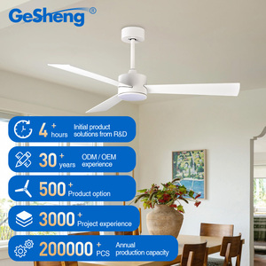 Ventilador de Techo Moderno Decorativo de 52 Pulgadas con 3 Aspas de Madera, Control Remoto, DC, con Luz LED - Product Image 4