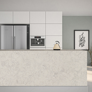 ODM/OEM TMZ cuarzo pulido 4011 desierto Beige losa para encimera de cocina moderna e Isla Material de piedra artificial para hoteles - Product Image 2