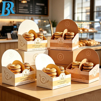 Boîte de présentation en carton alimentaire personnalisée pour boulangerie, boîte à bagels, boîte à pâtisserie, boîte à bretzels, sacs à sandwichs pour la présentation de biscuits