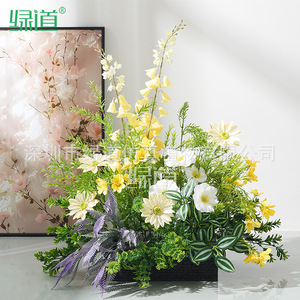 Bouquet de fleurs artificielles Greenway pour décoration intérieure, fleurs en soie plastique, arrangement floral paysager - Product Image 2