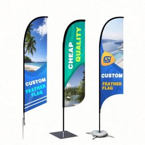 Drapeaux publicitaires extérieurs 100% polyester, simple ou double face, personnalisés, type plume - Product Image 4