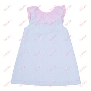 Completo coordinato per sorelle: Vestito in cotone con fiocco grande sul retro e volant per bambine, set 2 pezzi per l'estate (con cuciture e pannolini) - Product Image 2