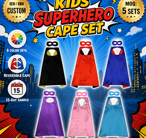 Capa de color liso de gran venta transfronteriza <span class=keywords><strong>para</strong></span> niños, capa mejorada, disfraz de cosplay de doble capa <span class=keywords><strong>para</strong></span> actuaciones - Product Image 1