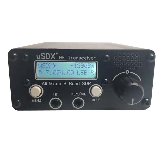 USDR USDX+ Plus V2 10/15/17/20/30/40/60/80m 8 Band SDR All Mode HF SSB QRP Transceiver + 4000mAh Battery