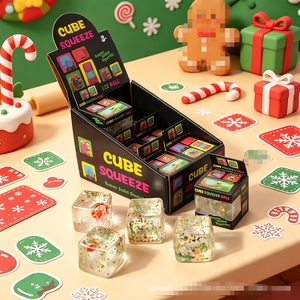 Nuevo Juguete Sensorial Antiestrés de Maltosa con Diseño Navideño, Bola Cuadrada de Juguete Blando con Efecto Hielo Brillante para Apretar - Product Image 3
