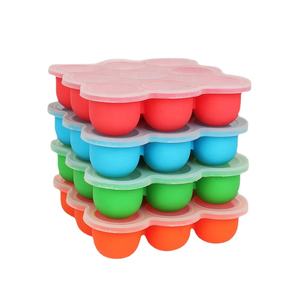 Bac <span class=keywords><strong>à</strong></span> purées de fruits congelées pour bébé en silicone de qualité alimentaire <span class=keywords><strong>avec</strong></span> couvercle, <span class=keywords><strong>boîte</strong></span> <span class=keywords><strong>à</strong></span> collation sans BPA - Product Image 2