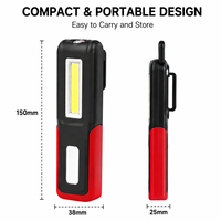 Lampe de travail LED rechargeable par USB, magnétique, portable, avec lampe torche pour la réparation automobile, le garage, l'atelier