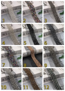 Fabricant fait à la main crochet perle maille tissu code à barres perle dentelle perle dentelle avec pierres pour accessoires de robe de mariée - Product Image 2
