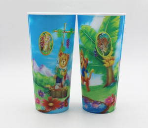 900ML 3D <span class=keywords><strong>Lenticular</strong></span> Eco-Friendly Plastic Cup Straw Reusable Stadium Cup para água potável fria Cartoon Design Custom Logo Print - Product Image 2