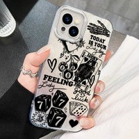 Étui de téléphone luxueux Poker Dice IMD Lacy adapté pour iPhone 17 Air 17 16 13 15 14 12 11 Pro Max et Plus