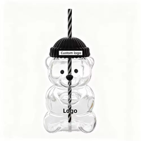 Nouvelle Tasse en Verre Ours et Chiot de Noël Personnalisée 20OZ – Mignonne Tasse à Café en Verre avec Couvercle et Paille