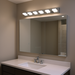 Luminaire mural moderne à 6 lumières LED chromées pour miroir de salle de bain, éclairage de maquillage D0100XFP5WY - Product Image 2