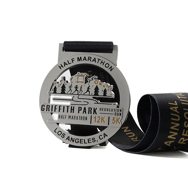 Medalla de media maratón de Los Ángeles Park, 5K, 12k, 2023