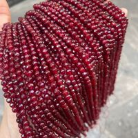 Pierre naturelle cornaline rouge perles rondes en vrac bricolage Bracelet fait main collier accessoire de fabrication de bijoux perle ronde à facettes