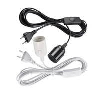 Factory Direct Sale Long Life High Quality E27 Plastic Lamp Base With Switch Plug With Switch Wire 1.8M Power Cable Code