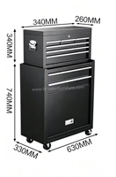 Armoire à outils de barbier mobile, grand espace de rangement, chariot à outils de salon en acier durable et imperméable avec roues