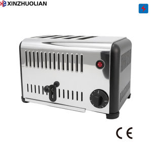 محمصة خبز كهربائية تجارية من الفولاذ المقاوم للصدأ بأربع شرائح، سخان طعام صغير للطاولة، محمصة سوداء جانبية معتمدة من CE لمدة عام واحد - Product Image 1