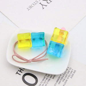 Ensemble de pinces et élastiques à cheveux Ice Cube, thème Anime Musical Comédie, en acrylique transparent et coloré, accessoires pour cheveux et attaches pour queue de cheval pour femmes - Product Image 4
