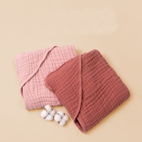 Toalla de Baño con Capucha de Muselina Ecológica de 6 Capas, Ultra Transpirable, de Secado Rápido, Envoltura para Recién Nacidos, para Ducha, Baño, Regalo