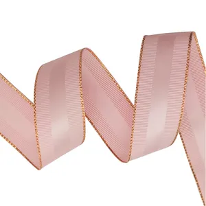 Giá Rẻ Nhà Máy Bán Buôn Crafting Bạc Có Dây Satin Grosgrain Ribbon Cho Gói Đám Cưới