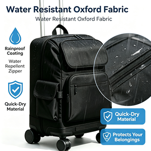 <span class=keywords><strong>Valise</strong></span> de <span class=keywords><strong>cabine</strong></span> souple 20 pouces en tissu Oxford imperméable avec roues pivotantes à 360°, personnalisable OEM/ODM pour usine, avec logo sur mesure - Product Image 2
