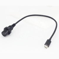 Conector USB C a prueba de agua, montaje en panel, cable de extensión de cable, puerto de cargador con cubierta impermeable