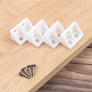 Supports d'angle en nylon blancs à 90 degrés, connecteurs de meubles, supports en plastique pour armoire et placard - Product Image 1