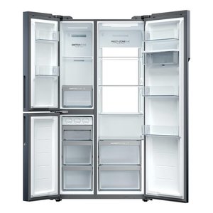 Réfrigérateur et congélateur multiportes SERIE 7 3 portes HSPR79F18EWMB Total No Frost Noir brossé Classe E (90.5x70.7x177.5cm) Acier inoxydable - Product Image 2