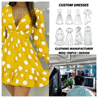 Fournisseur de vêtements : Robes pour femmes de haute qualité personnalisables, créez votre propre logo, robe décontractée à pois pour femmes