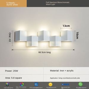 Lámpara de pared blanca y negra minimalista de lujo Instalación empotrada de luz LED de sala de estar simple para hoteles - Product Image 3